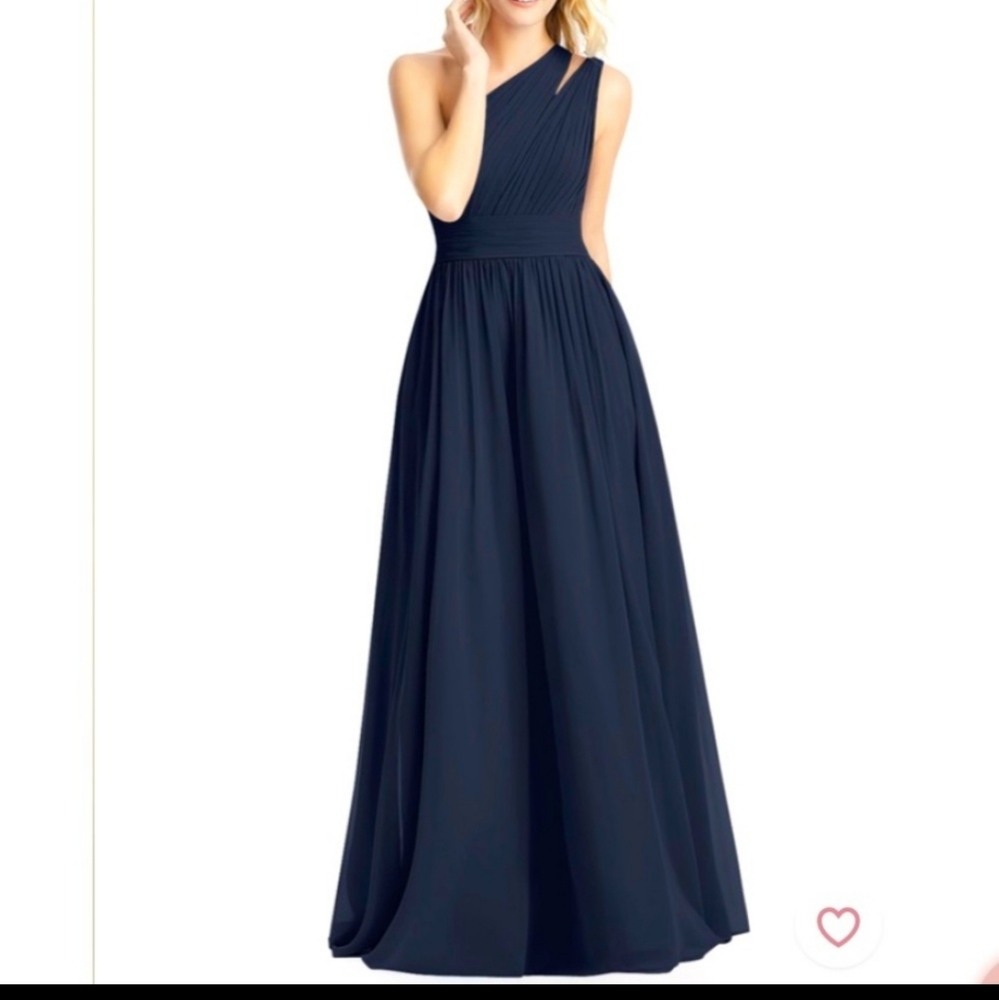 Navy blue Azazie Molly chiffon dress